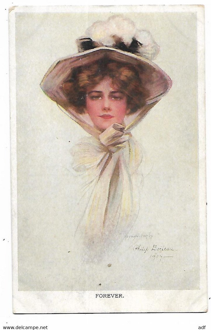 CPA ILLUSTRATION " FOREVER ", PORTRAIT FEMME D'APRES PHILIP BOILEAU - Boileau, Philip