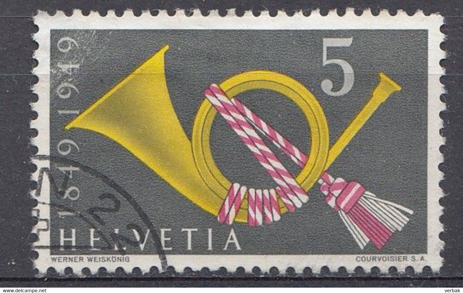 Suisse  1949   Mi.Nr:  519  Posthoorn   Oblitèré / Used / Gebruikt - Usados