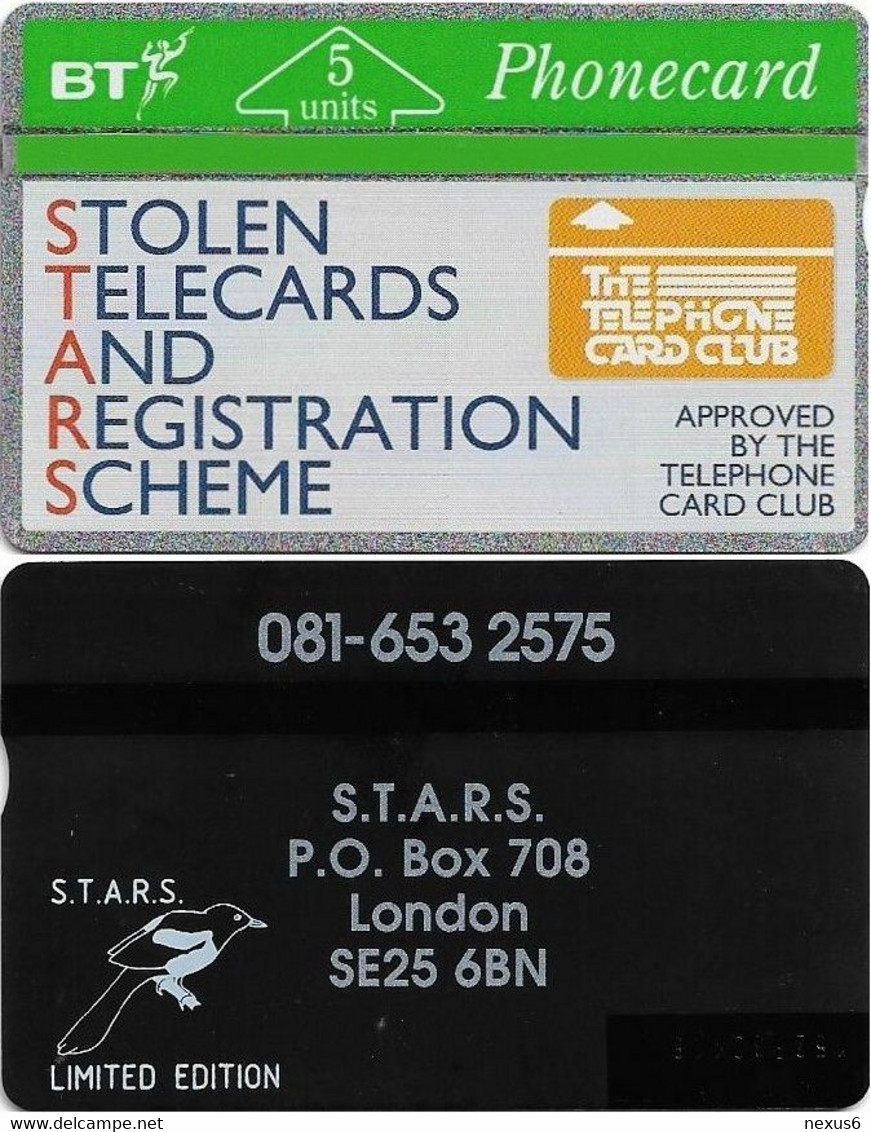 UK - BT - L&G - BTG-021A - Stolen Telecard Scheme (S.T.A.R.S Limited Issue) - 152F - 5Units, Mint Rare!! - BT Emissions Générales