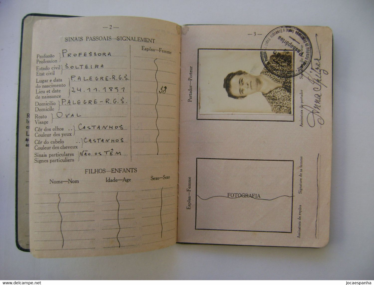 BRAZIL / BRASIL - PASSPORT ISSUED IN 1950 IN THE STATE - Historische Dokumente