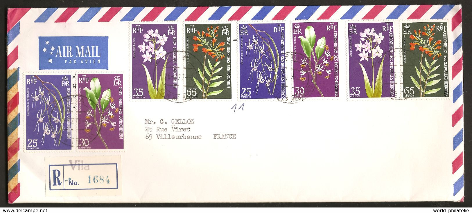 Nouvelles Hébrides 1973 N° 358 / 65 O Port-Villa, Fleurs, Orchidées, Dendrobium, Ephemeranta, Spathoglottis Petri, Vila - Briefe U. Dokumente