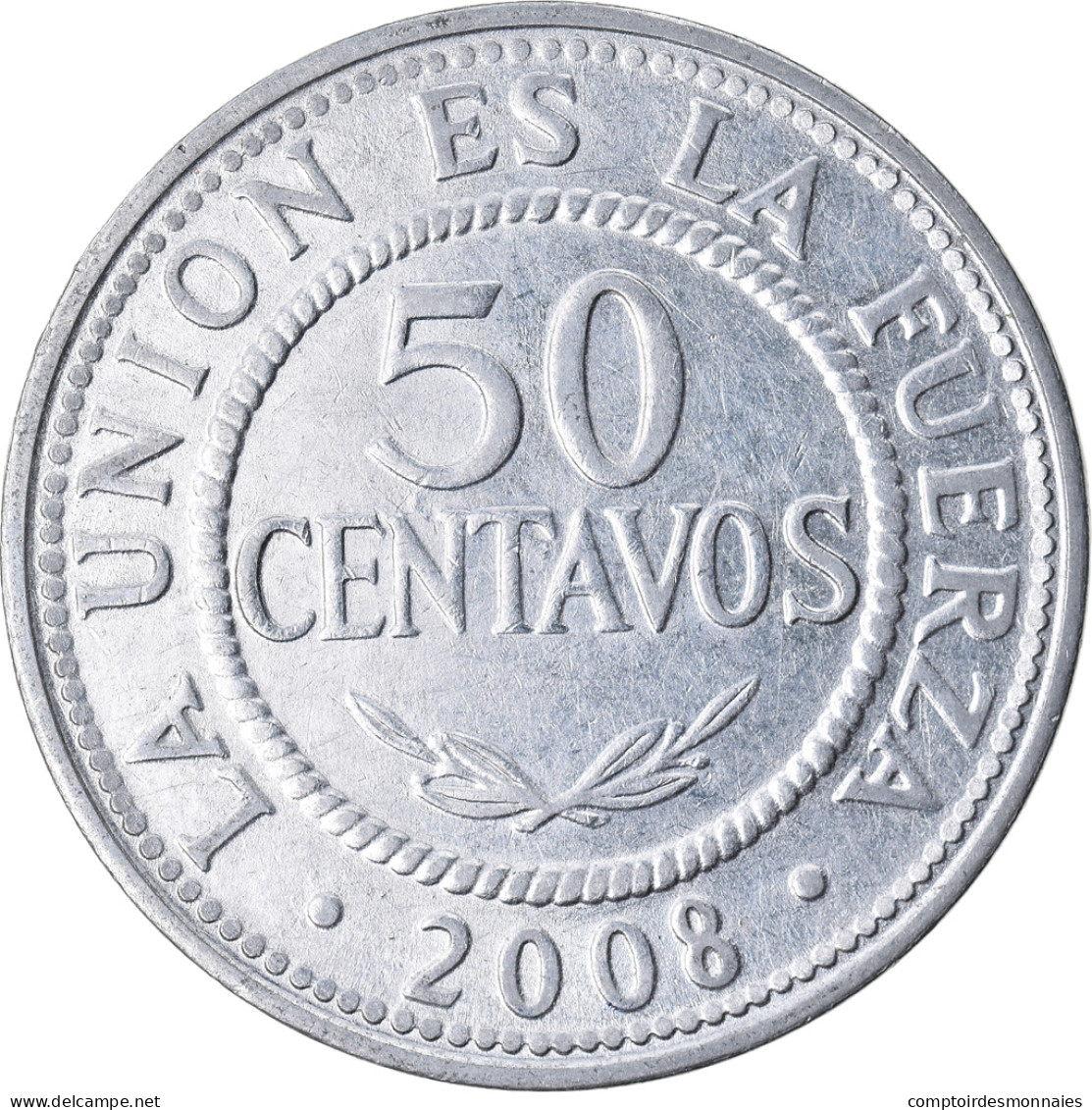 Monnaie, Bolivie, 50 Centavos, 2008, TTB, Stainless Steel, KM:204 - Bolivie