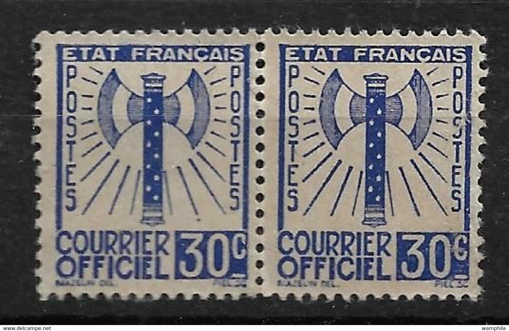 France Série Francisque N°2 (*) X2 Cote 80€ - Neufs