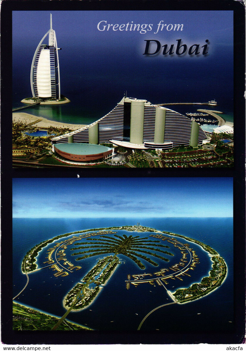 PC CPA U.A.E. DUBAI BURJ AL ARAB JUMEIRAH PALM ISL REAL PHOTO POSTCARD (b16374) - Ver. Arab. Emirate