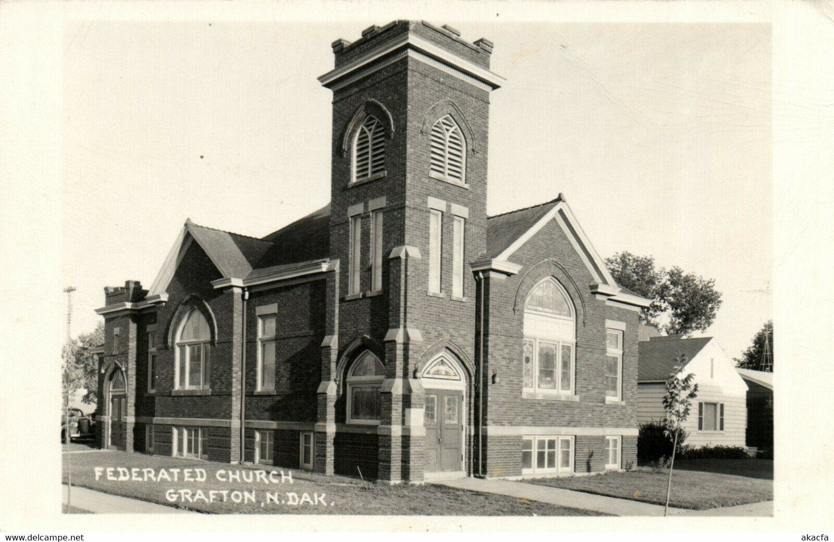 PC CPA US, ND, GRAFTON, FEDERATED CHURCH, Vintage REAL PTOHO Postcard (b17151) - Andere & Zonder Classificatie