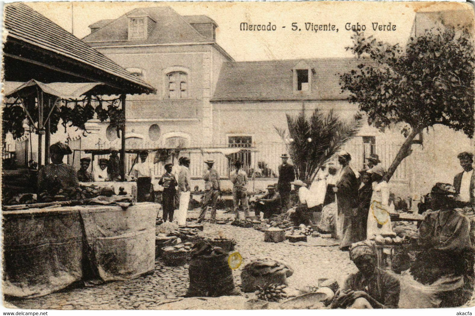 PC CPA CAPE VERDE / PORTUGAL, S. VICENTE, MERCADO, Vintage Postcard (b21706) - Cap Vert