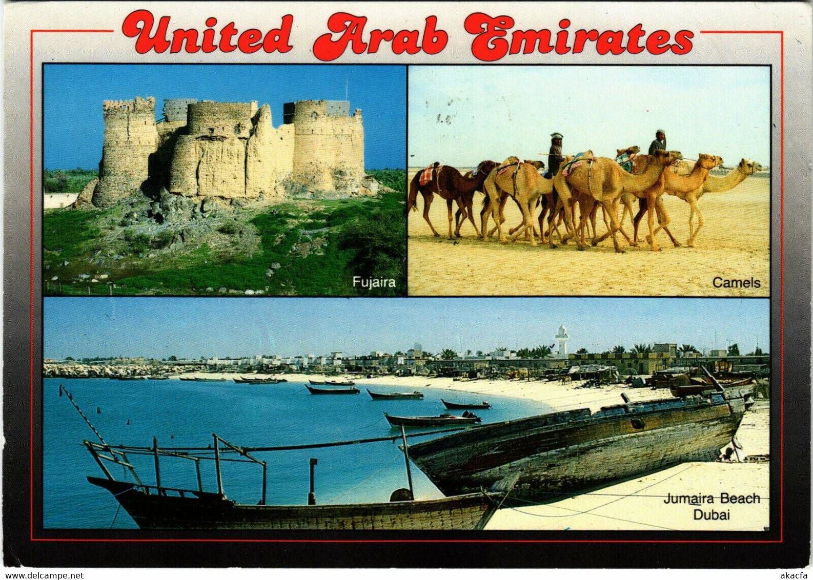 PC CPA U.A.E. FUJAIRA CAMELS JAMAIRA BEACH DUBAI REAL PHOTO POSTCARD (b16393) - Emirats Arabes Unis