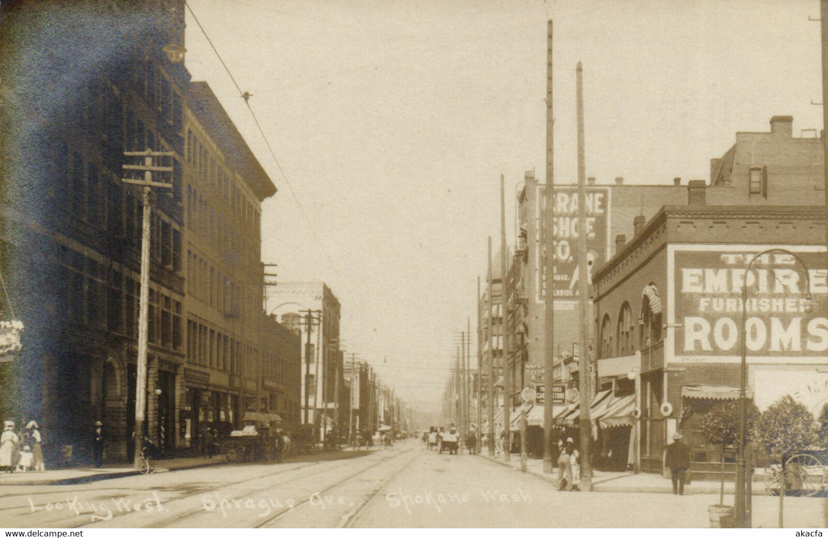 PC CPA US, WASHINGTON, SPOKANE, SPRAGUE AVE, REAL PHOTO POSTCARD (b5500) - Spokane