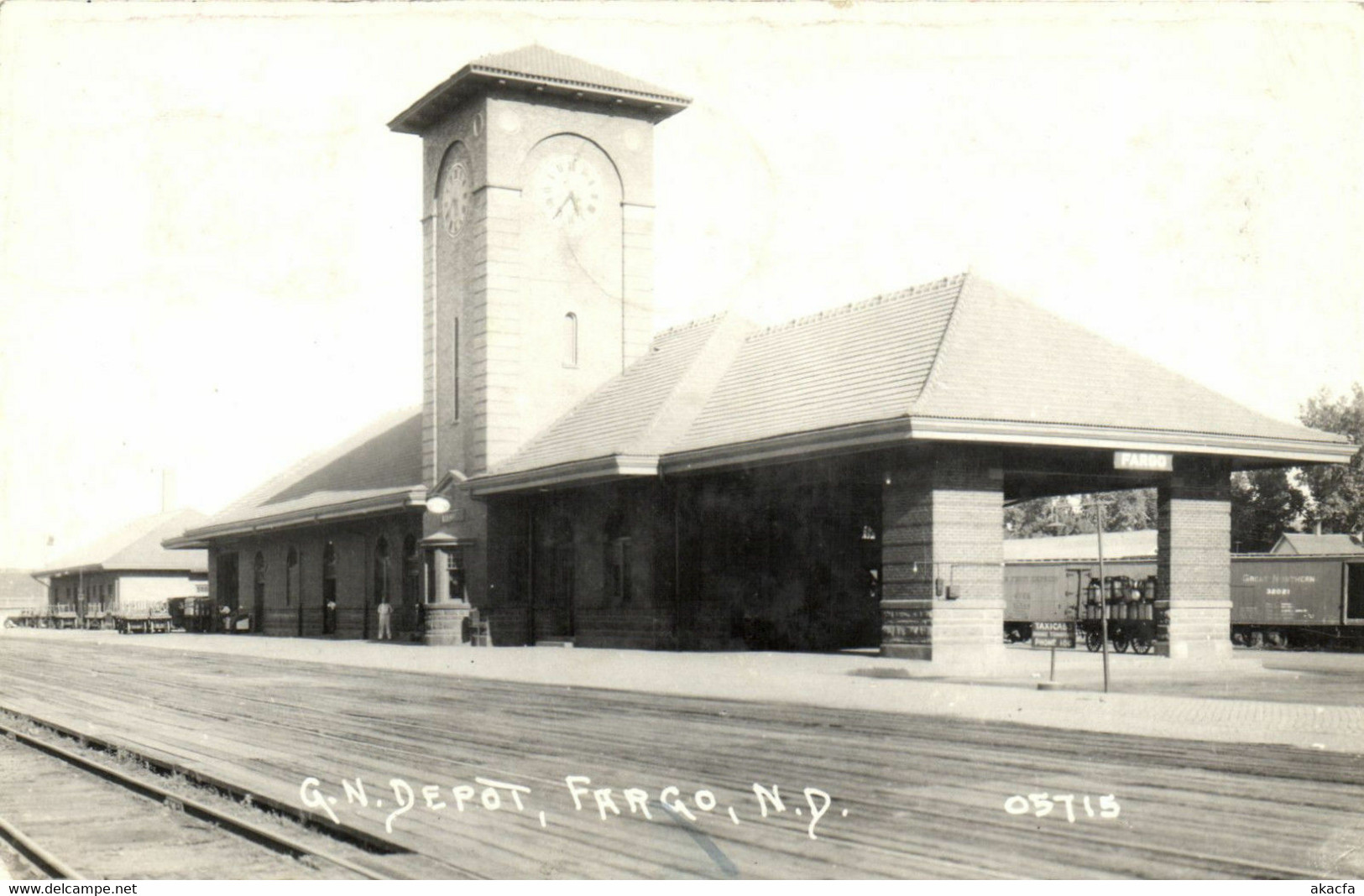 PC CPA US, NORTH DAKOTA, FARGO, G.N. DEPOT, VINTAGE REAL PHOTO POSTCARD (b5695) - Fargo