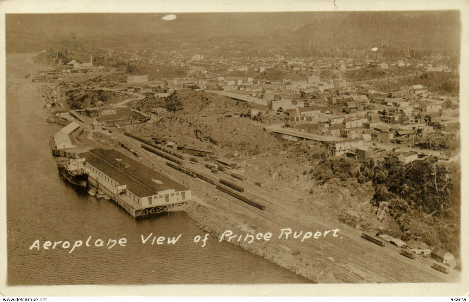 PC CPA CANADA, AEROPLANE VIEW OF PRINCE RUPERT, REAL PHOTO POSTCARD (b6314) - Prince Rupert