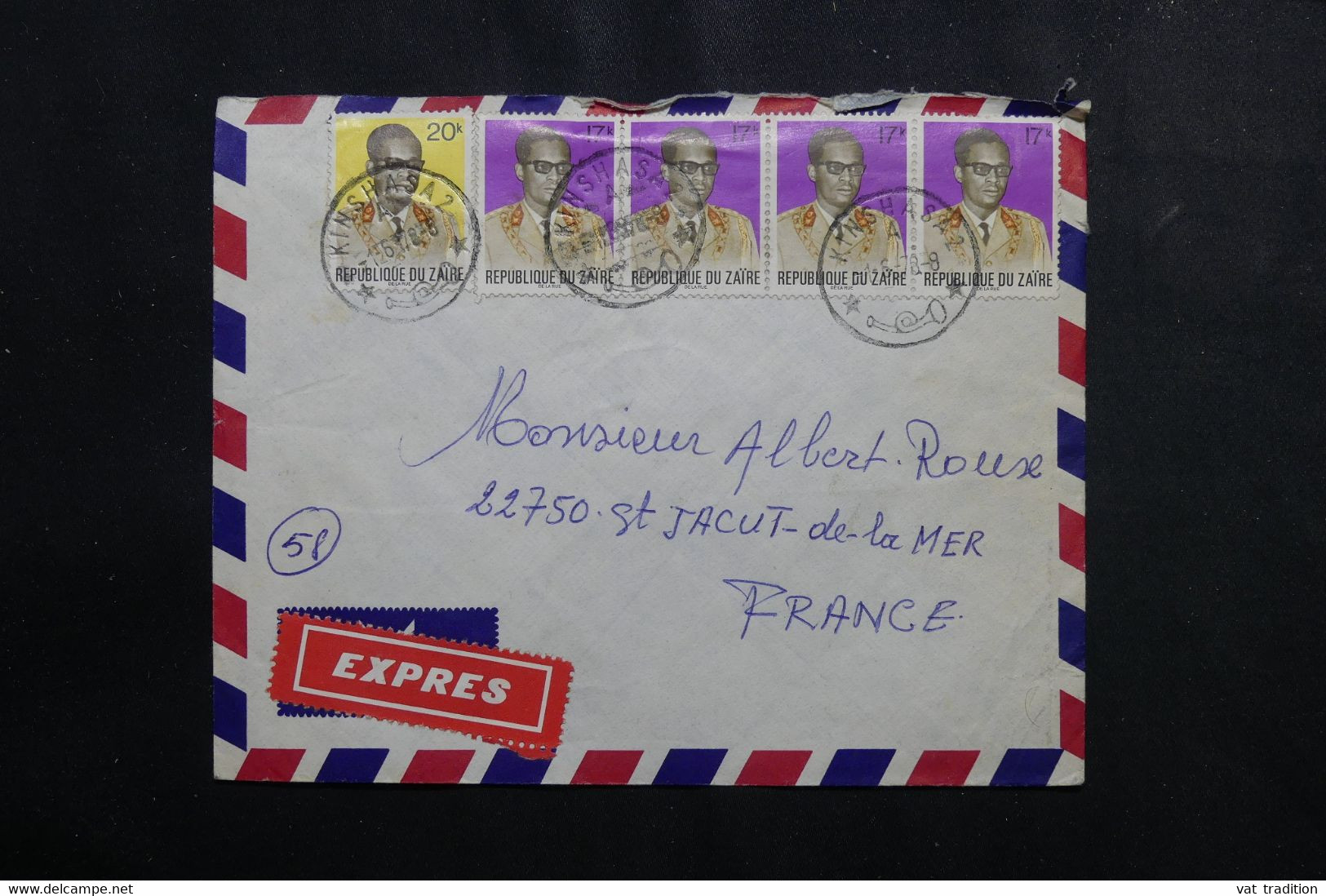 ZAÏRE - Enveloppe De Kinshasa Pour La France En 1978 - L 73832 - Altri & Non Classificati