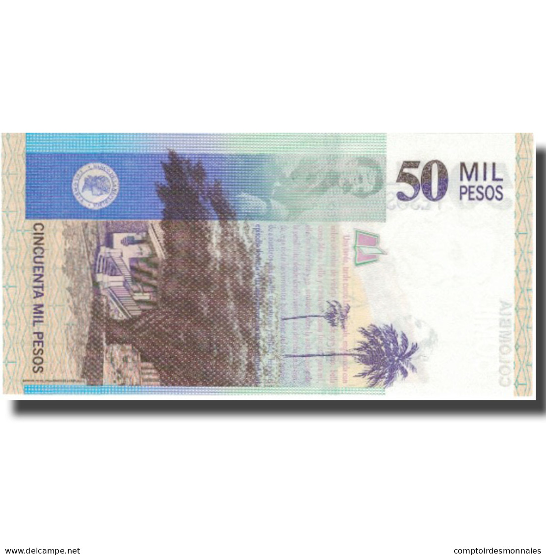 Billet, Colombie, 50 000 Pesos, NEUF - Colombia