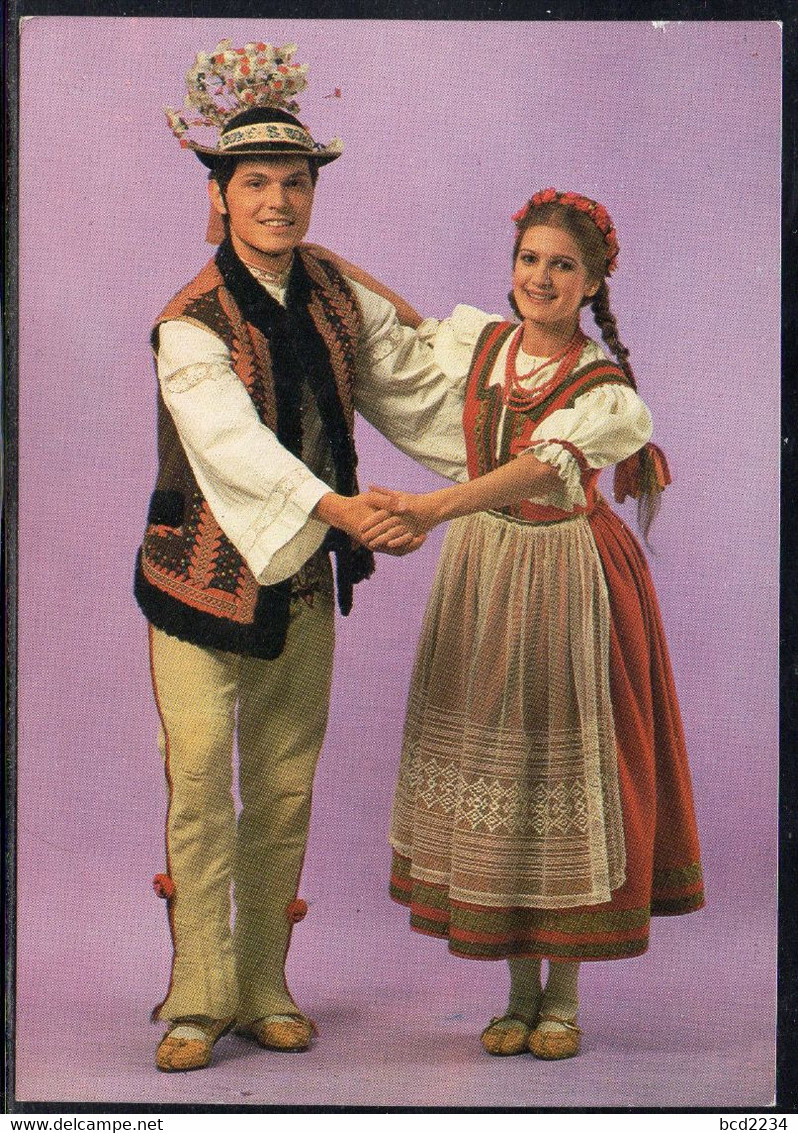 POLAND 1985 PC MAZOWSZE POLISH SONG AND DANCE ENSEMBLE GROUP FOLK COSTUME FROM JURGOWSKI REGION ETHNOGRAPHY CULTURES - Autres & Non Classés