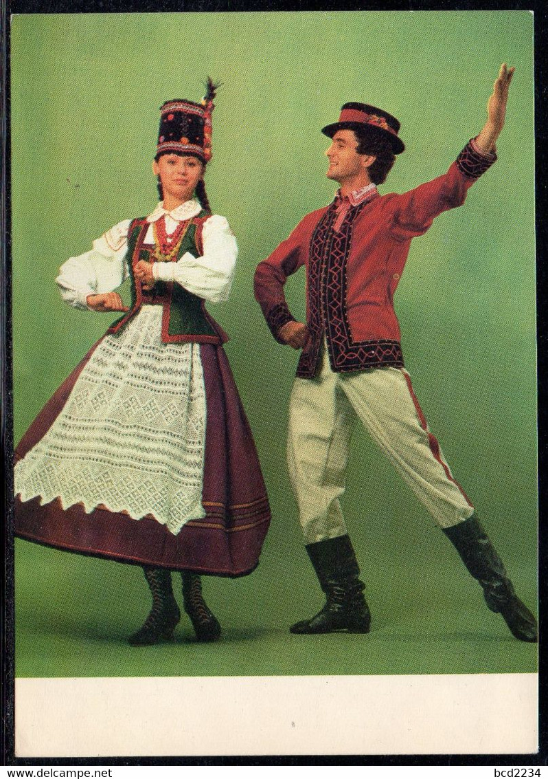 POLAND 1985 PC MAZOWSZE POLISH SONG AND DANCE ENSEMBLE GROUP FOLK COSTUME FROM JURGOWSKI REGION ETHNOGRAPHY CULTURES - Autres & Non Classés