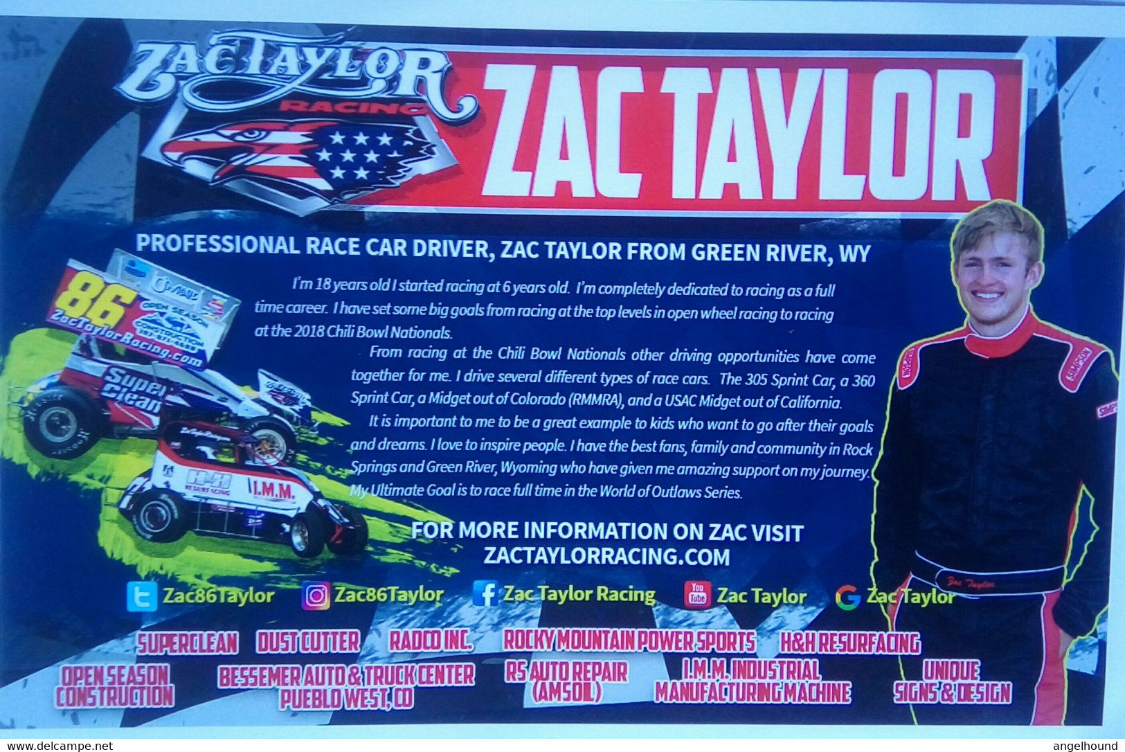 Zac Taylor  ( US Car Racing Driver) - Autogramme