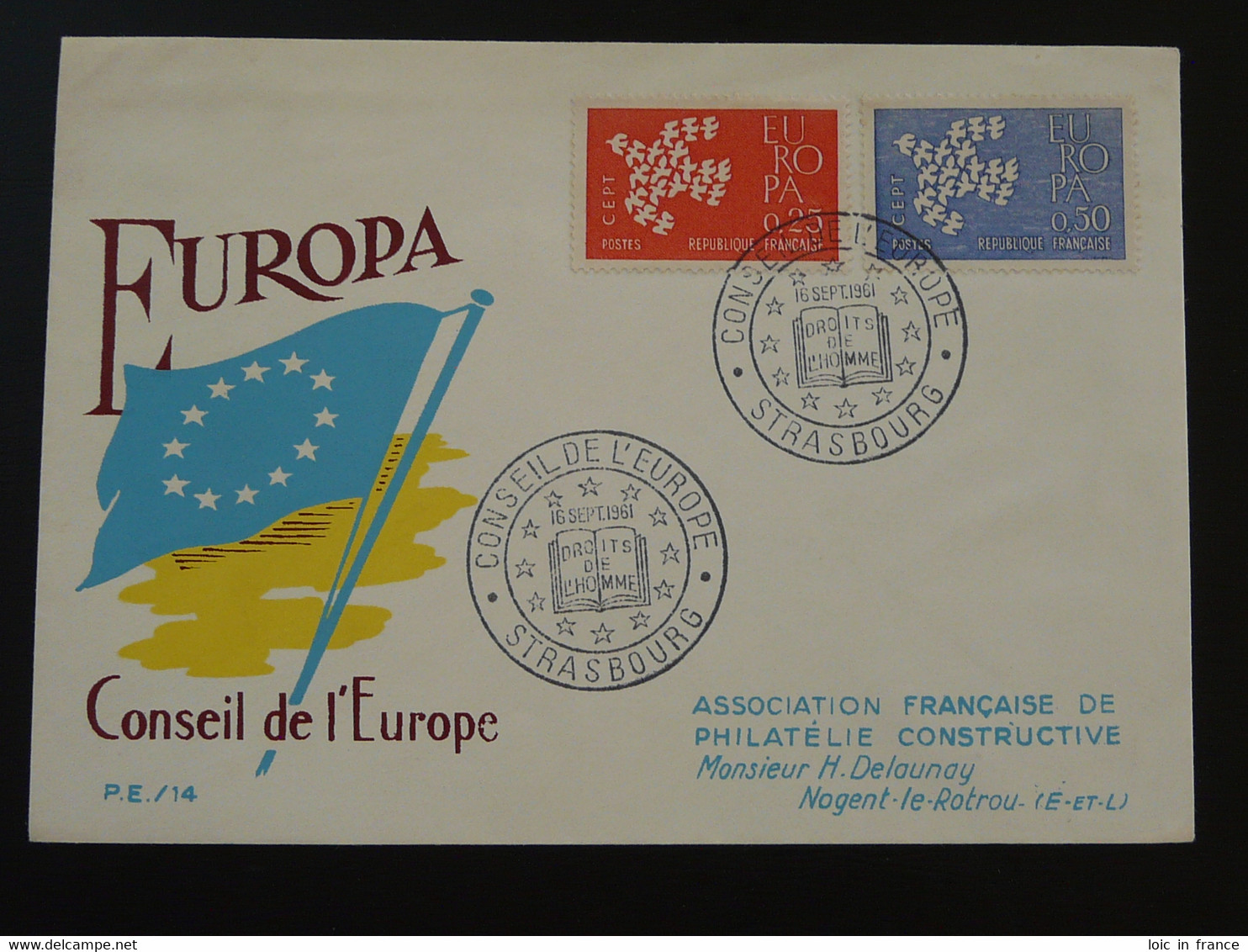 FDC Conseil De L'Europe Strasbourg Europa 1961 (ex 2) - 1961