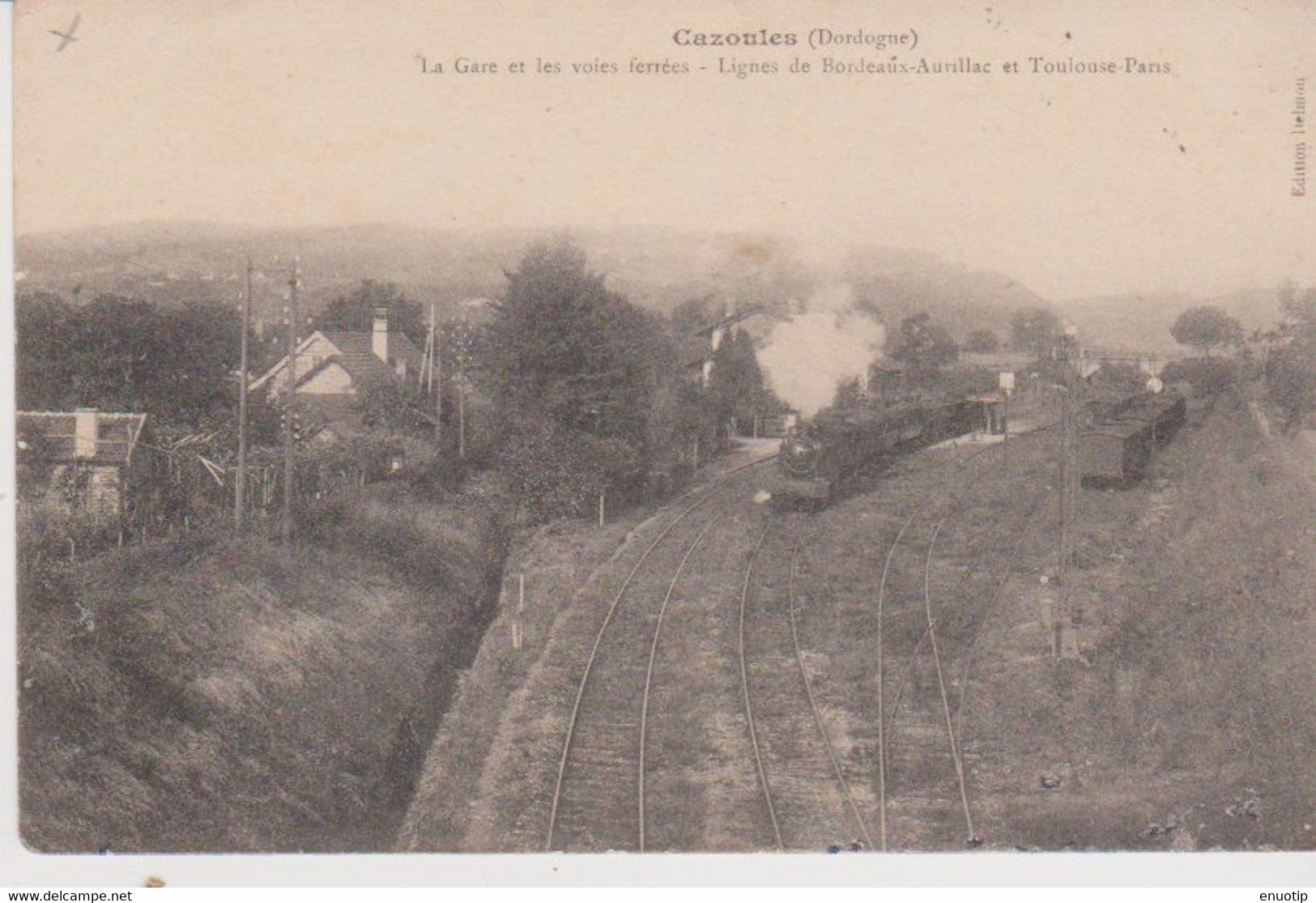 CAZOULES La Gare Et Les Voies Ferrées Ligne De Bordeaux Aurillac  Et Toulouse Paris - Otros & Sin Clasificación