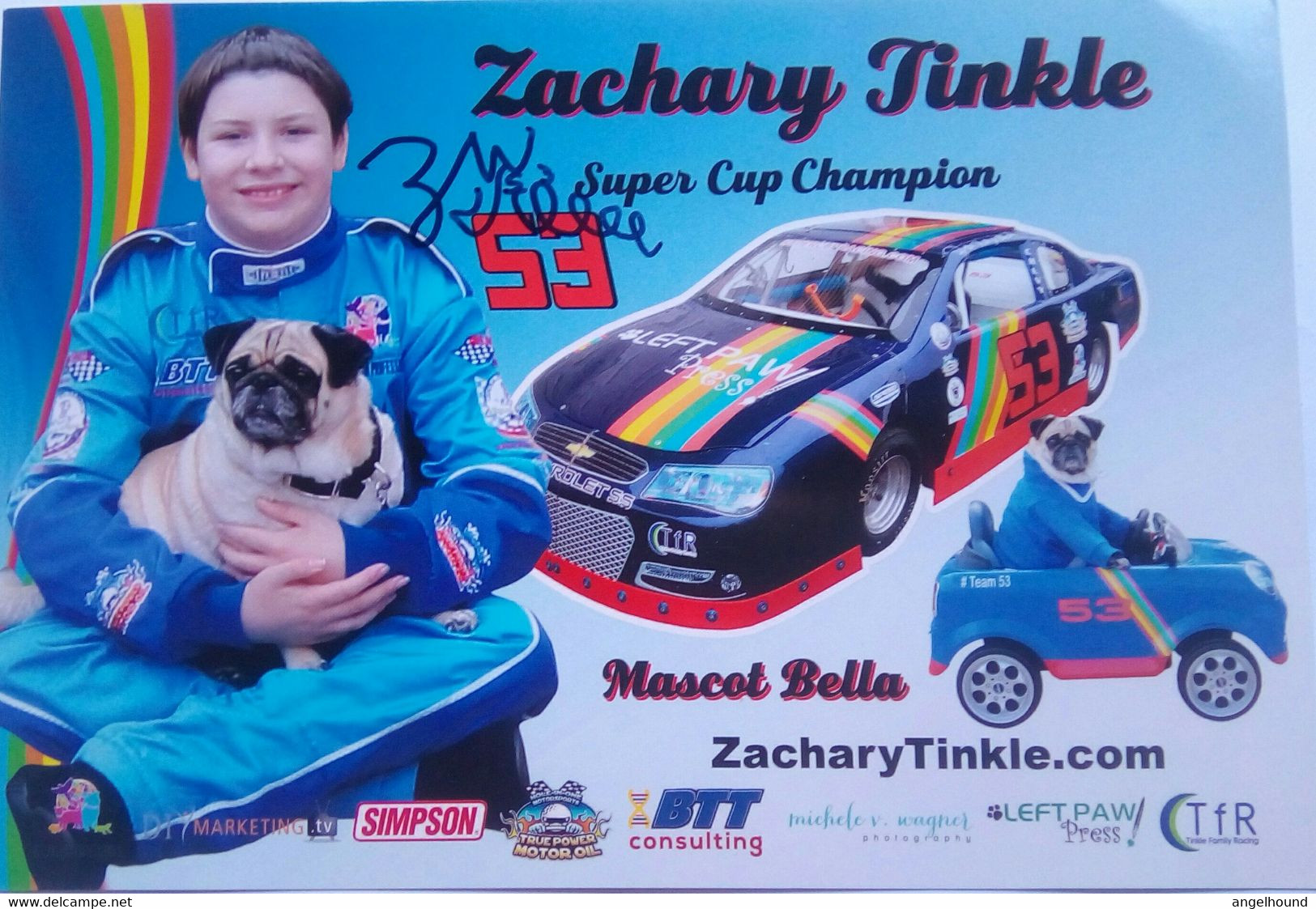 Zachary Tinkle And Mascot Bella - Authographs