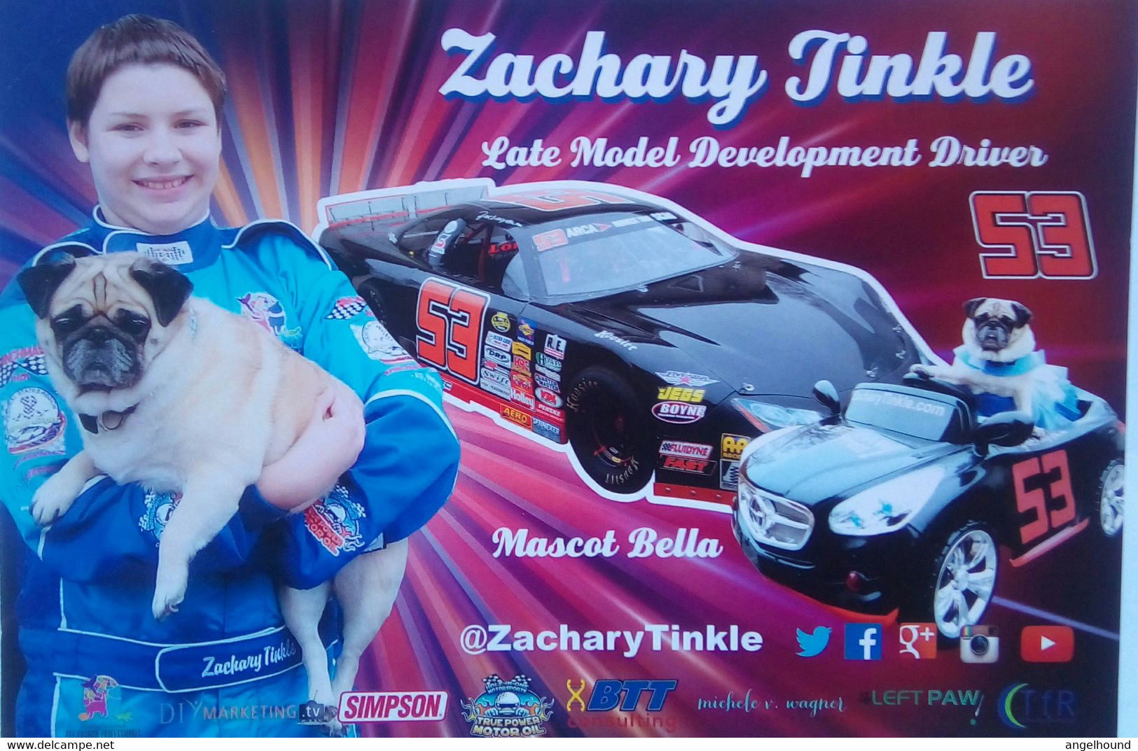 Zachary Tinkle And Mascot Bella - Autografi