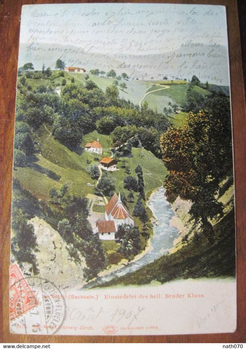 Suisse 1907 Schiff Cachet Bateau Luzern Flüelen Miribel Cpa Ak Carte Postale Ancienne Fiumi Sachseln - Luzern