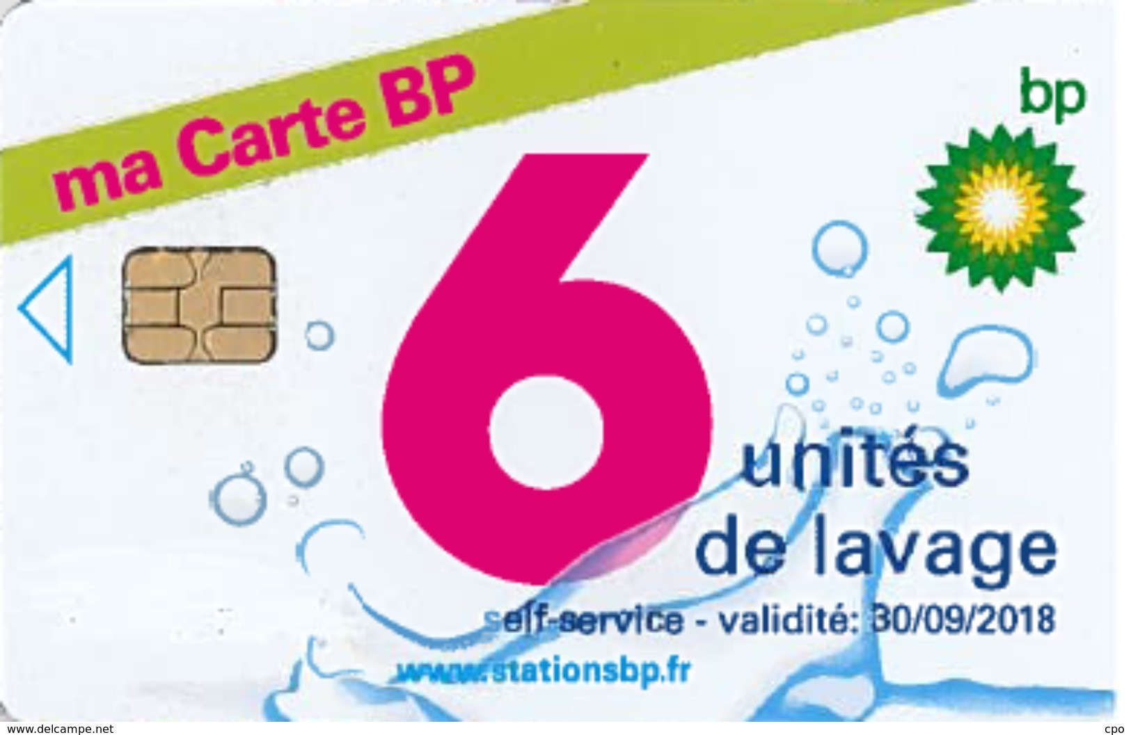 # Carte A Puce Portemonnaie Lavage BP Ma Carte BP 6u Puce1? Validité 30/09/2018 Ne Peut être Vendue Gratté Tres Bon Etat - Autowäsche