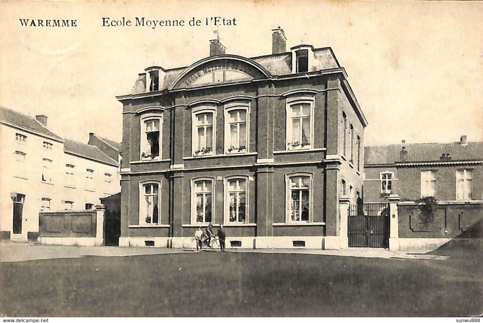 Waremme - Ecole Moyenne De L'Etat (Edit Jeanne 1921 Animée) - Waremme