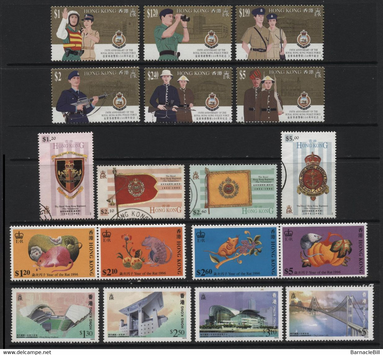 Hong Kong (21) 1992-1997 10 Different Sets. Mint. Hinged. - Otros & Sin Clasificación