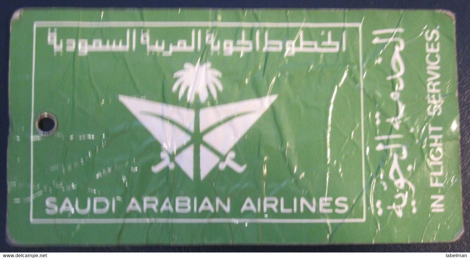 SAUDI ARABIAN SAUDIA RIYADH AIRLINE TAG STICKER LABEL TICKET LUGGAGE BUGGAGE PLANE AIRCRAFT AIRPORT - Baggage Labels & Tags