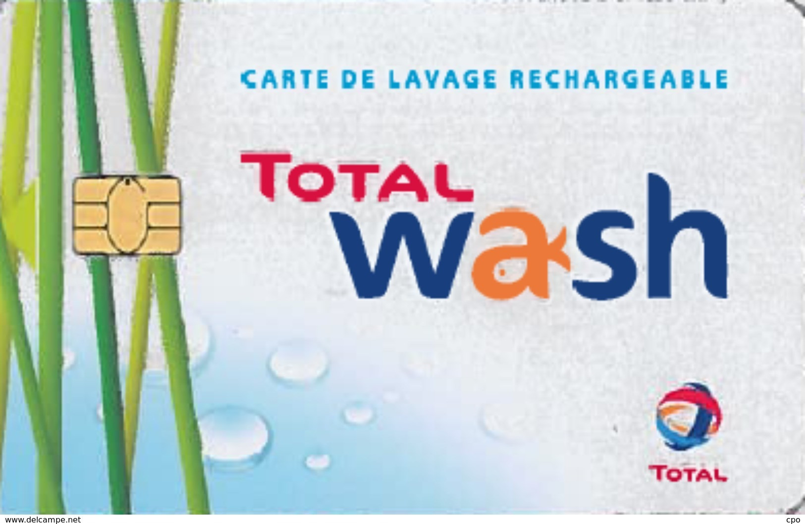 # Carte A Puce Portemonnaie Lavage Total - 800 Stations - Plante Et Gouttes - Carte De Lavage Rechargeable - TBE - Lavage Auto