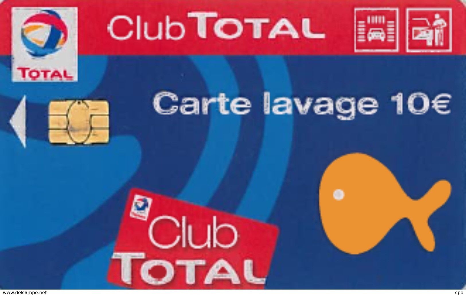 # Carte A Puce Portemonnaie Lavage Total - Poisson - Carte De Lavage 10 Euros - Tres Bon Etat - - Colada De Coche