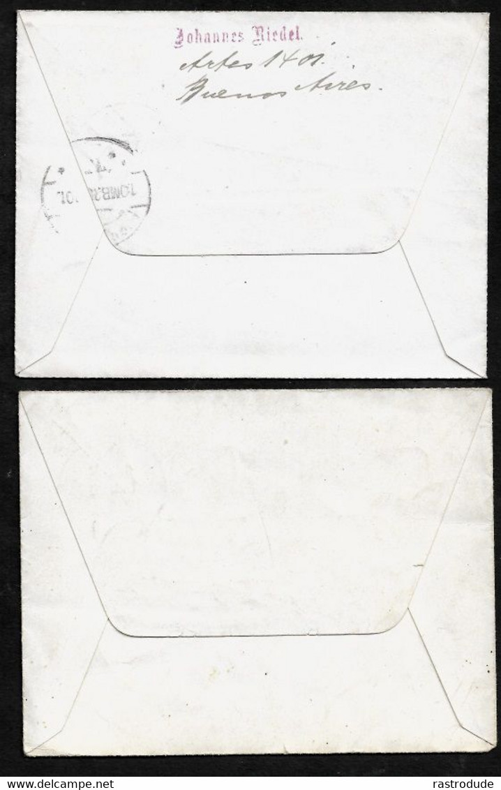 1901 ARGENTINA - 2 LETTERCARDS 5c + 15c - ARMADA . To DENMARK + LOCAL BUENOS AIRES - NEW YEAR GREETINGS - Briefe U. Dokumente