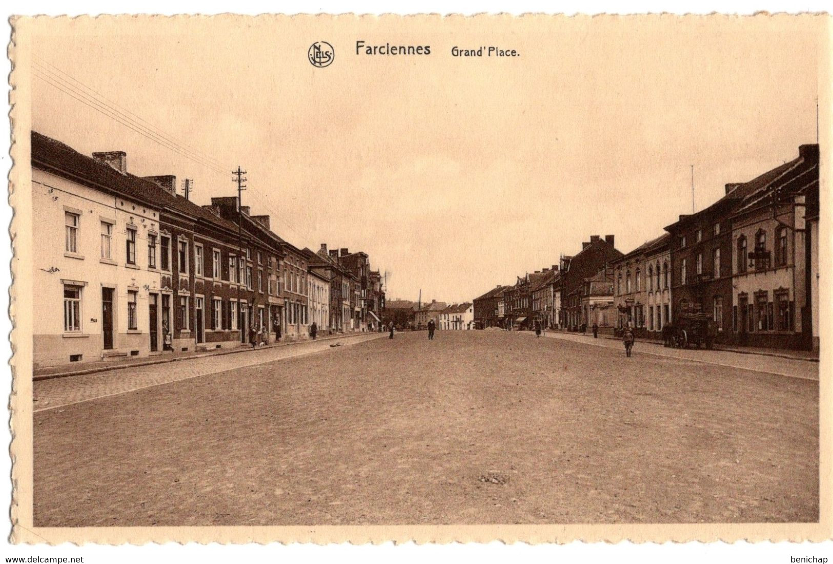 CPA NELS - IMPRIMERIE DUFFAUX - LA GRAND'PLACE DE FARCIENNES - NEUVE - NON CIRCULEE. - Farciennes