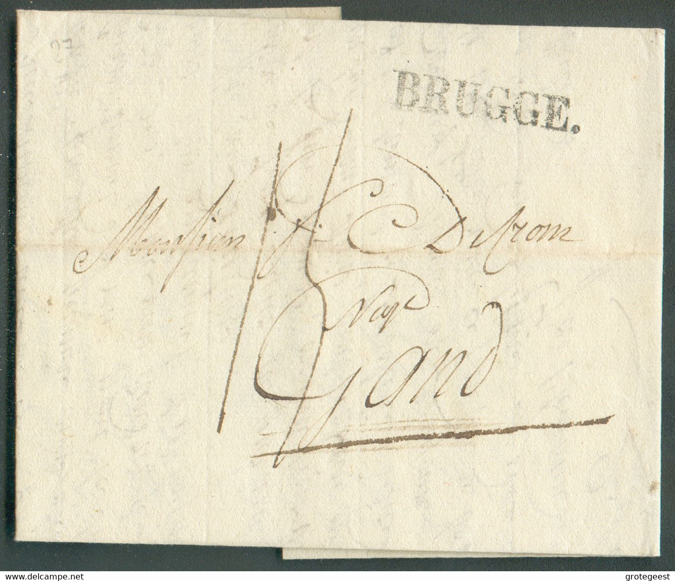 LAC De BRUGGE Le 15 Décembre 1807 Vers Gand; Port '15' Cents - 16318 - 1794-1814 (French Period)