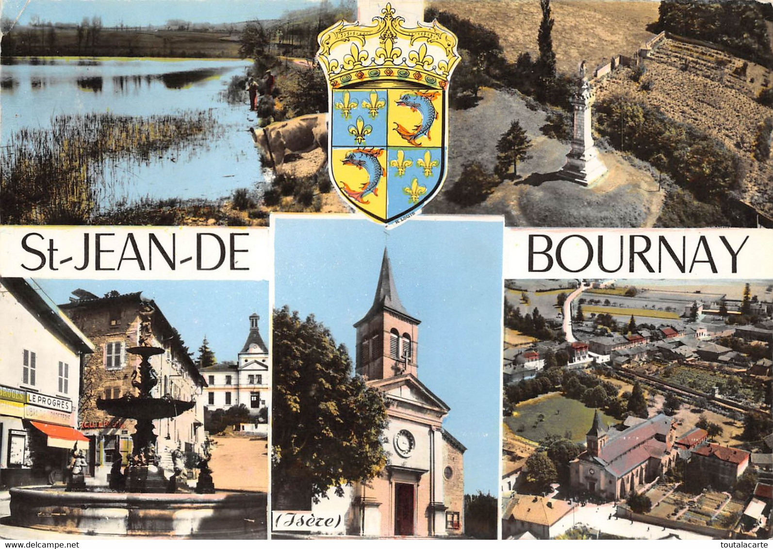 CPSM 38 ST JEAN DE BOURNAY MULTI VUES     Grand Format  15 X 10,5 Cm - Saint-Jean-de-Bournay