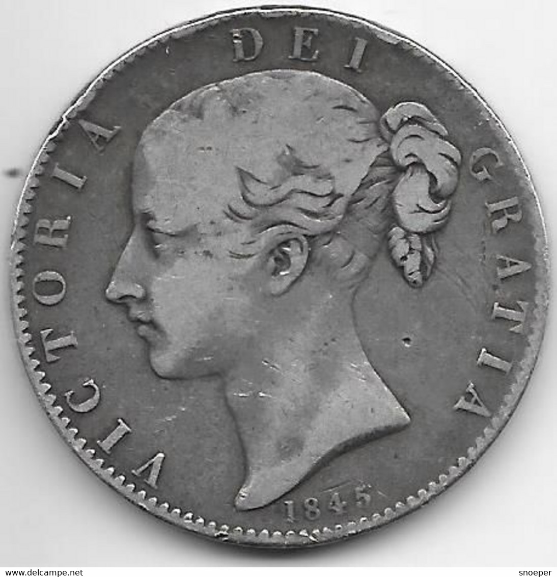 *great Britain Crown 1845 Km 741  Fr+ Catalog Val 225$ - M. 1 Crown