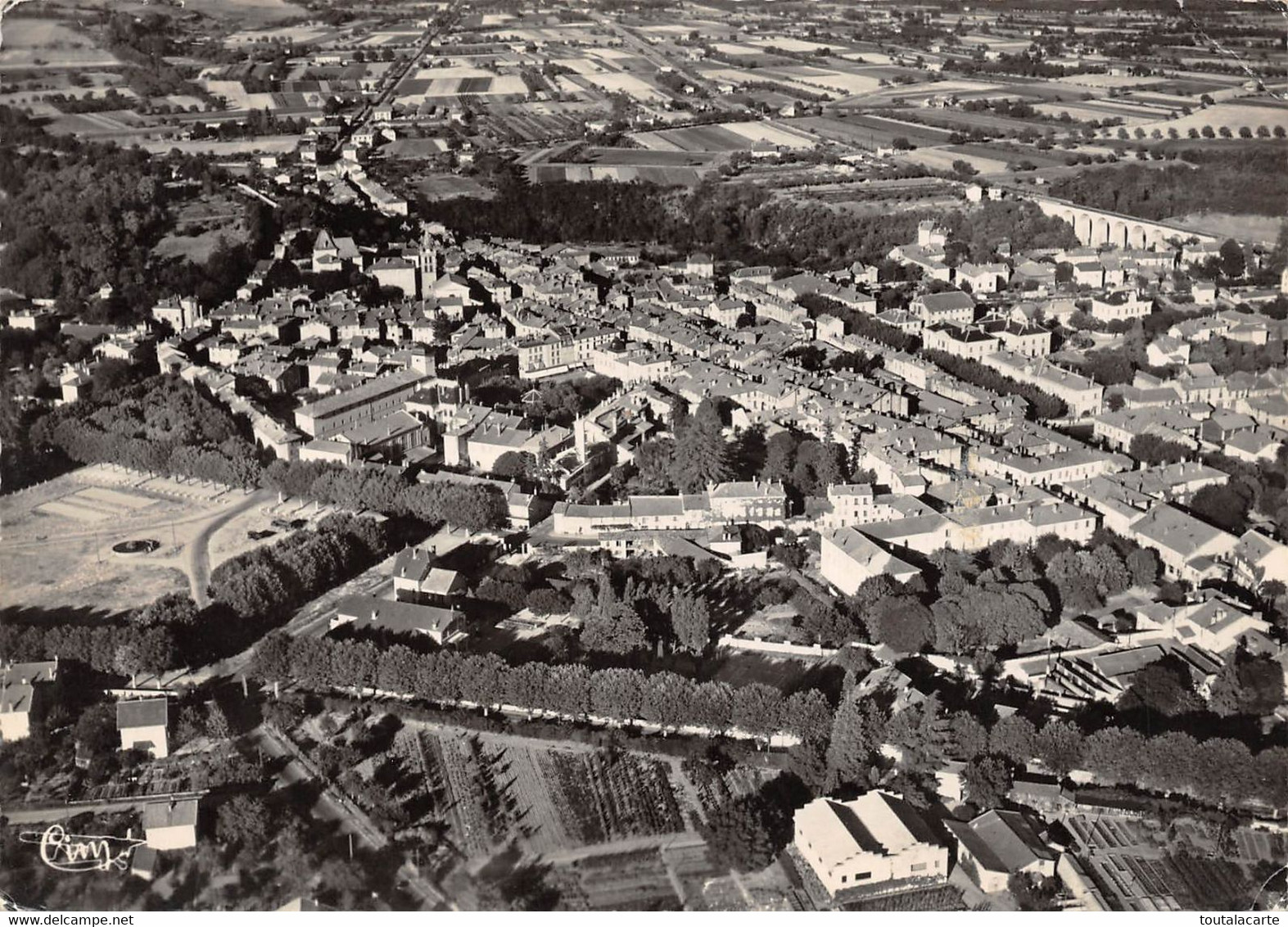 CPSM 38 ST MARCELLIN VUE PANORAMIQUE AERIENNE       Grand Format  15 X 10,5 Cm - Saint-Marcellin