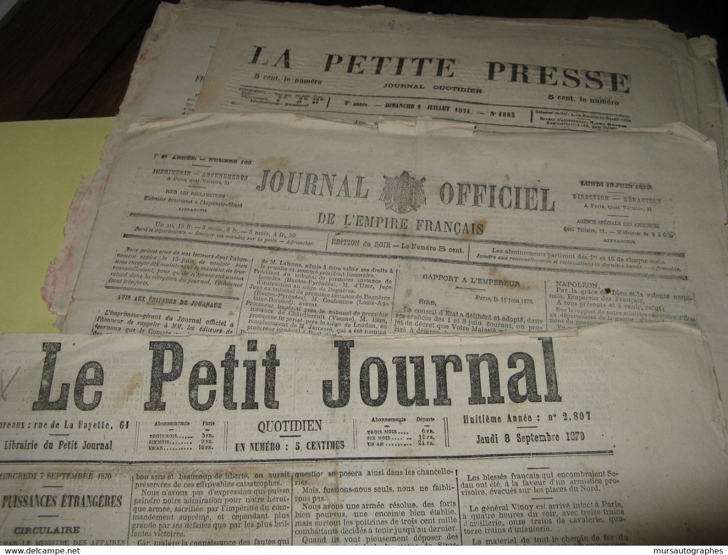 ENSEMBLE DE 20 JOURNAUX FRANCAIS ET ALLEMANDS SUR GUERRE 1870-71 ET COMMUNE DE PARIS LOIRE EMPIRE - Allemand