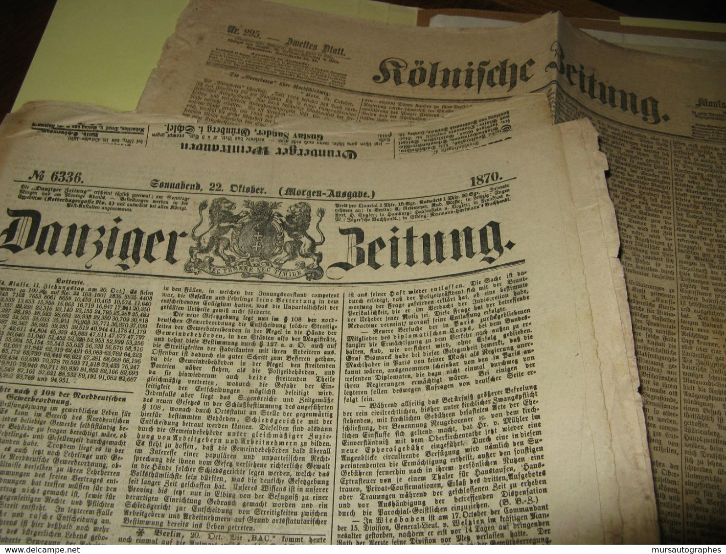 ENSEMBLE DE 20 JOURNAUX FRANCAIS ET ALLEMANDS SUR GUERRE 1870-71 ET COMMUNE DE PARIS LOIRE EMPIRE - German