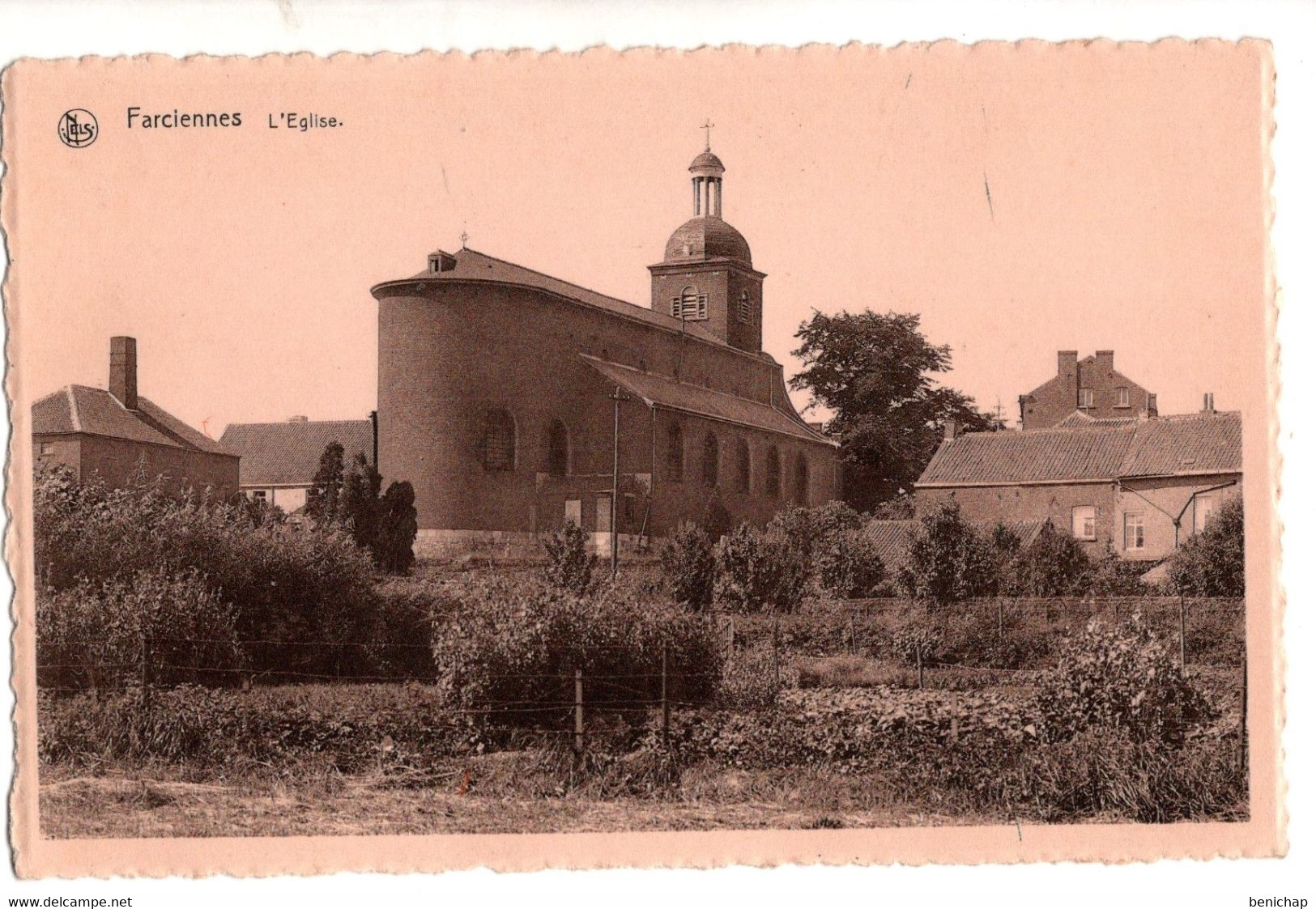 CPA NELS - IMPRIMERIE DUFFAUX - L'EGLISE DE FARCIENNES - VUE ARRIERE - NEUVE - NON CIRCULEE. - Farciennes