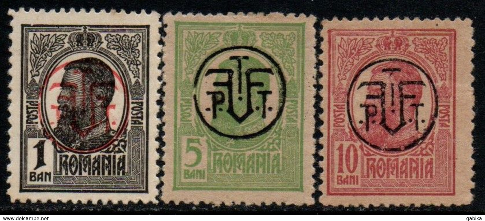 Romania 1919, Scott 245-247, MNH, Carol Overprint - Unused Stamps