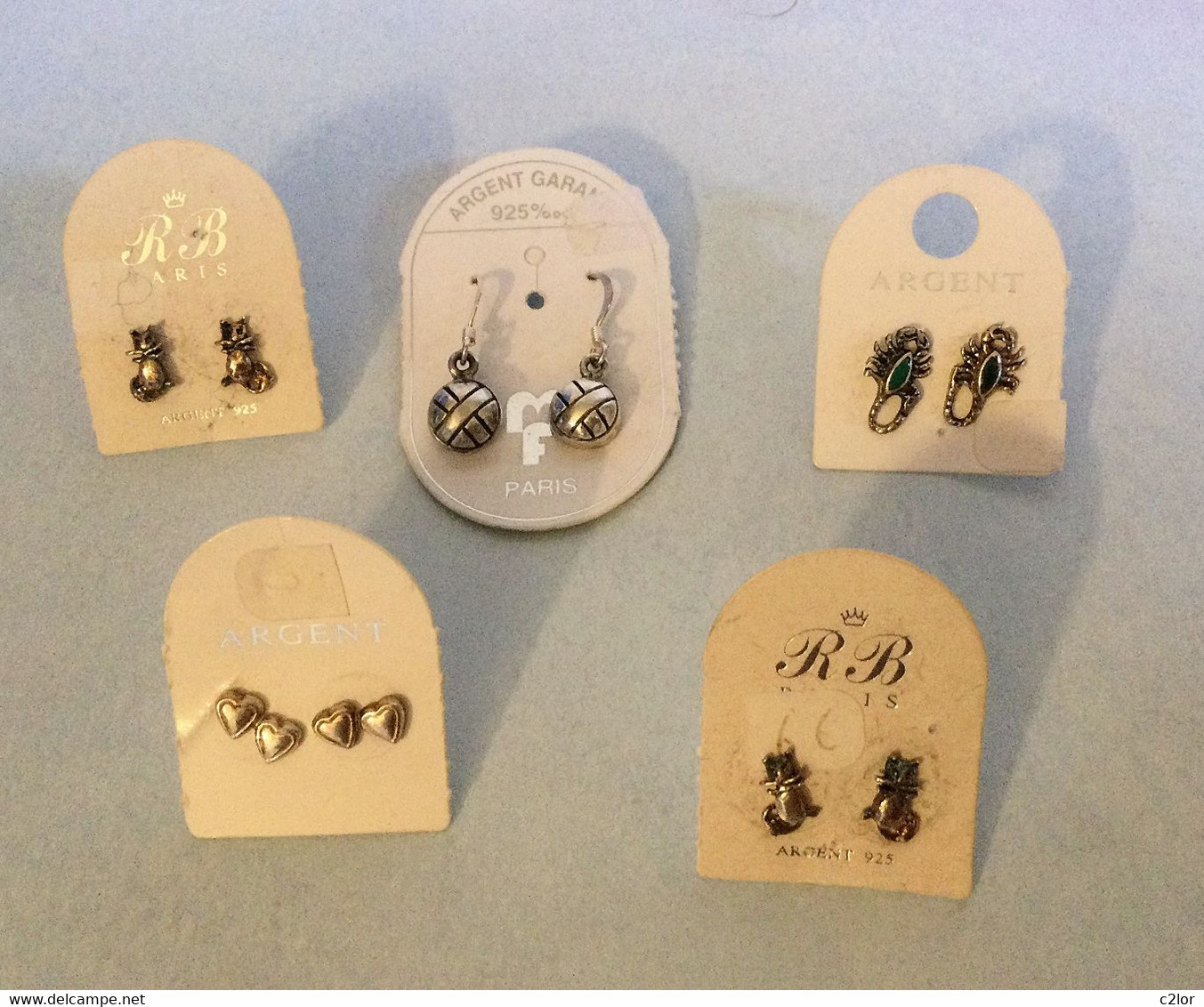 Ancien Lot De 5 Paires De Boucles D'oreilles En Argent 925 (lot 1) - Earrings