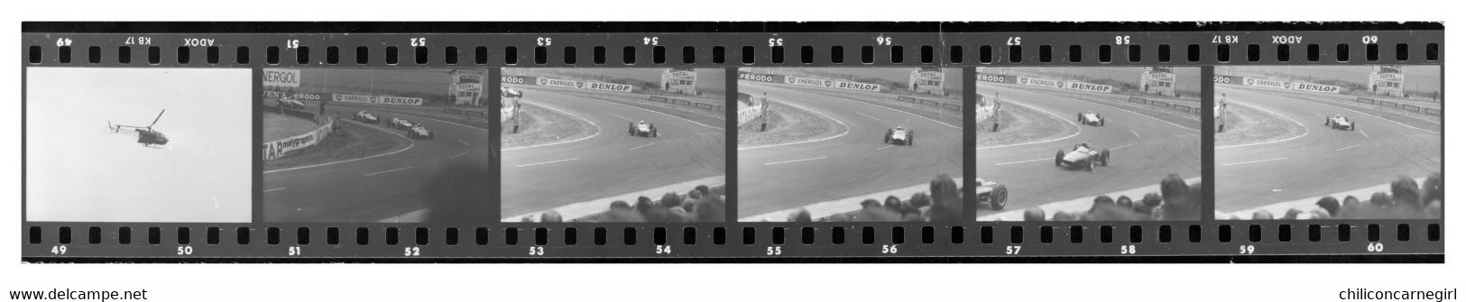 Lot De 9 Photos De Bandelettes De Négatifs - Circuit De Formule 1 - F1 - Tribune - Dunlop - Sortie De Circuit - Cars