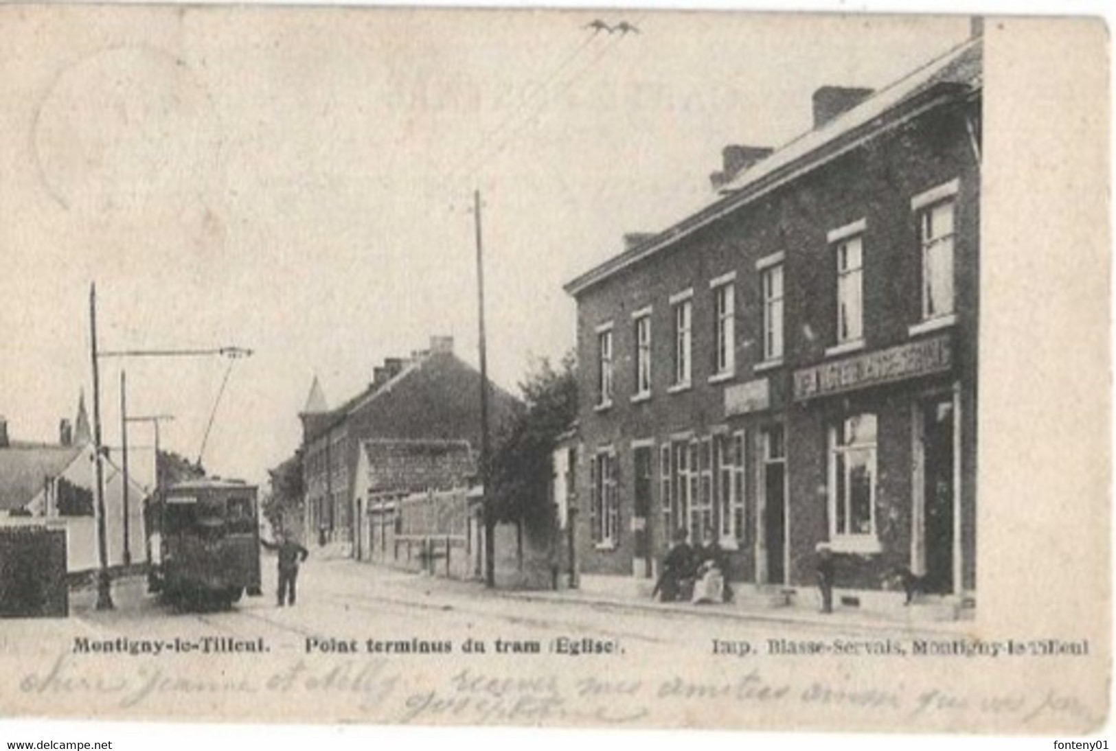 Montigny - Le - Tilleul .  - Point Terminus Du Tram  ( Eglise ) - Montigny-le-Tilleul