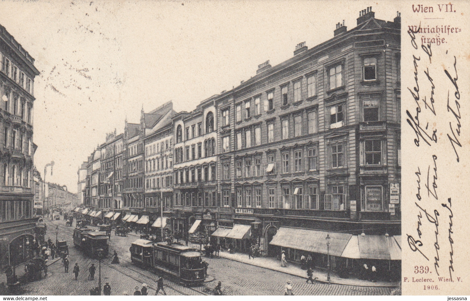 AK - Wien VII. -  Mariahilferstrasse Mit Geschäften Und Strassenbahnen 1906 - Other & Unclassified