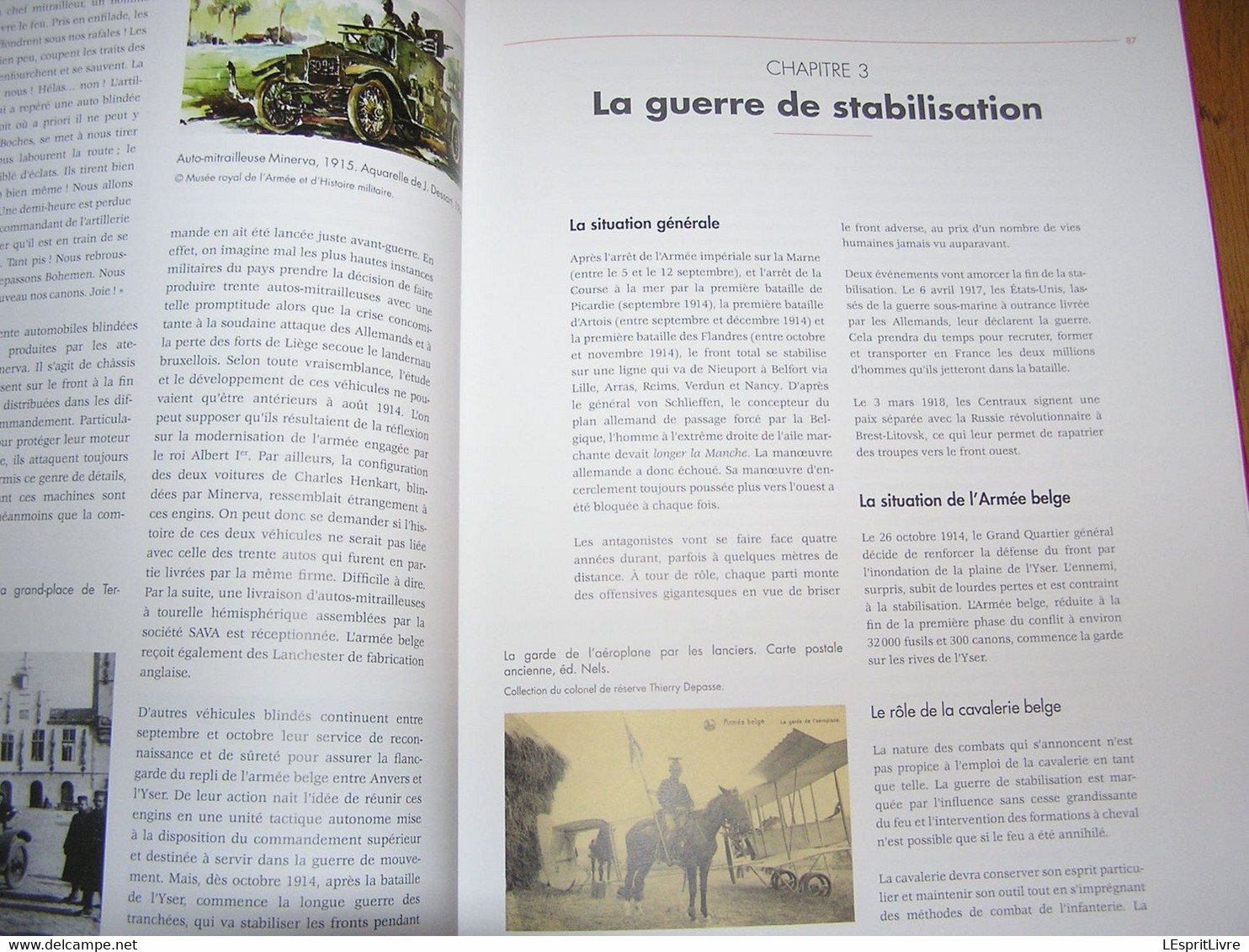 LA CAVALERIE BELGE AU FIL DES SIECLES Armée Guerre 14 18 40 45 Blindés Char Auto Mitrailleuse Corps Expéditionnaire ACM