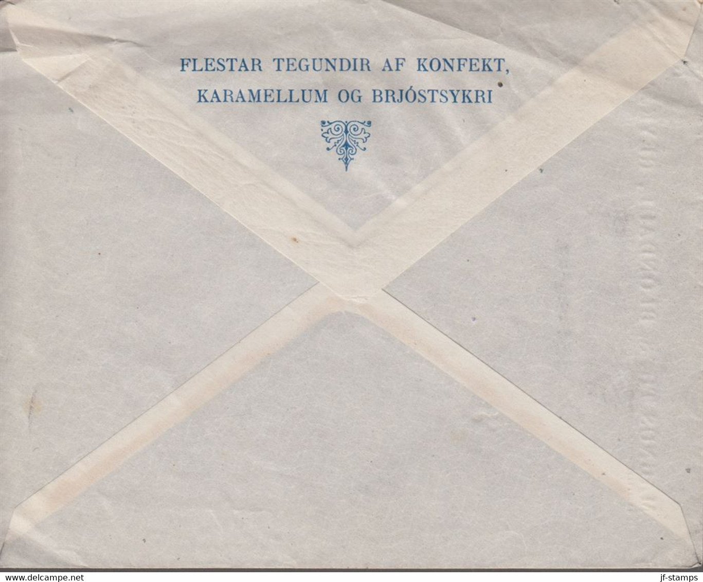 1915. ISLAND. Two Kings.__ Pair 5 Aur Green. Perf. 14x14½, Wm. Cross. On Very Interes... (Michel 79) - JF366984 - Briefe U. Dokumente