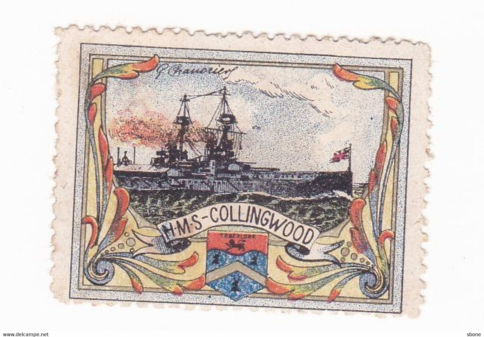 Vignette Militaire Delandre - Grande Bretagne - H.M.S. Collingwood - Militärmarken