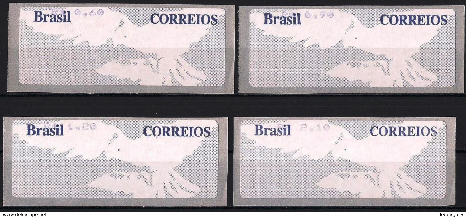 BRAZIL  Nº SE66/69   -  White Dove  With Gray Background    4v -  2007 -  MINT - Franking Labels