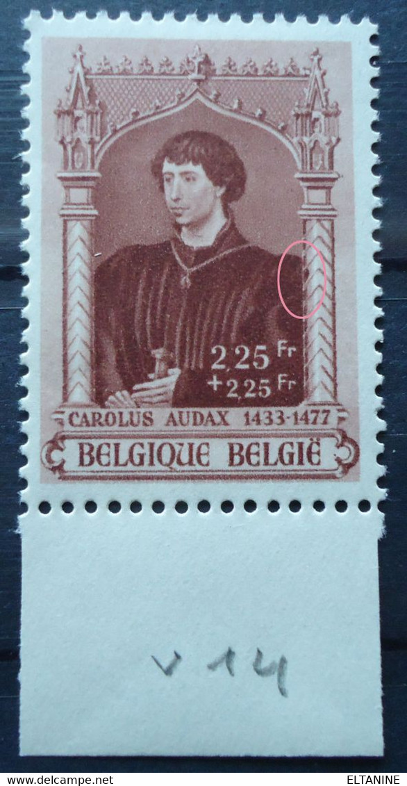 N°580 V14 épaule Gauche Prolongée Sur La Colonne Mnh** - Other & Unclassified