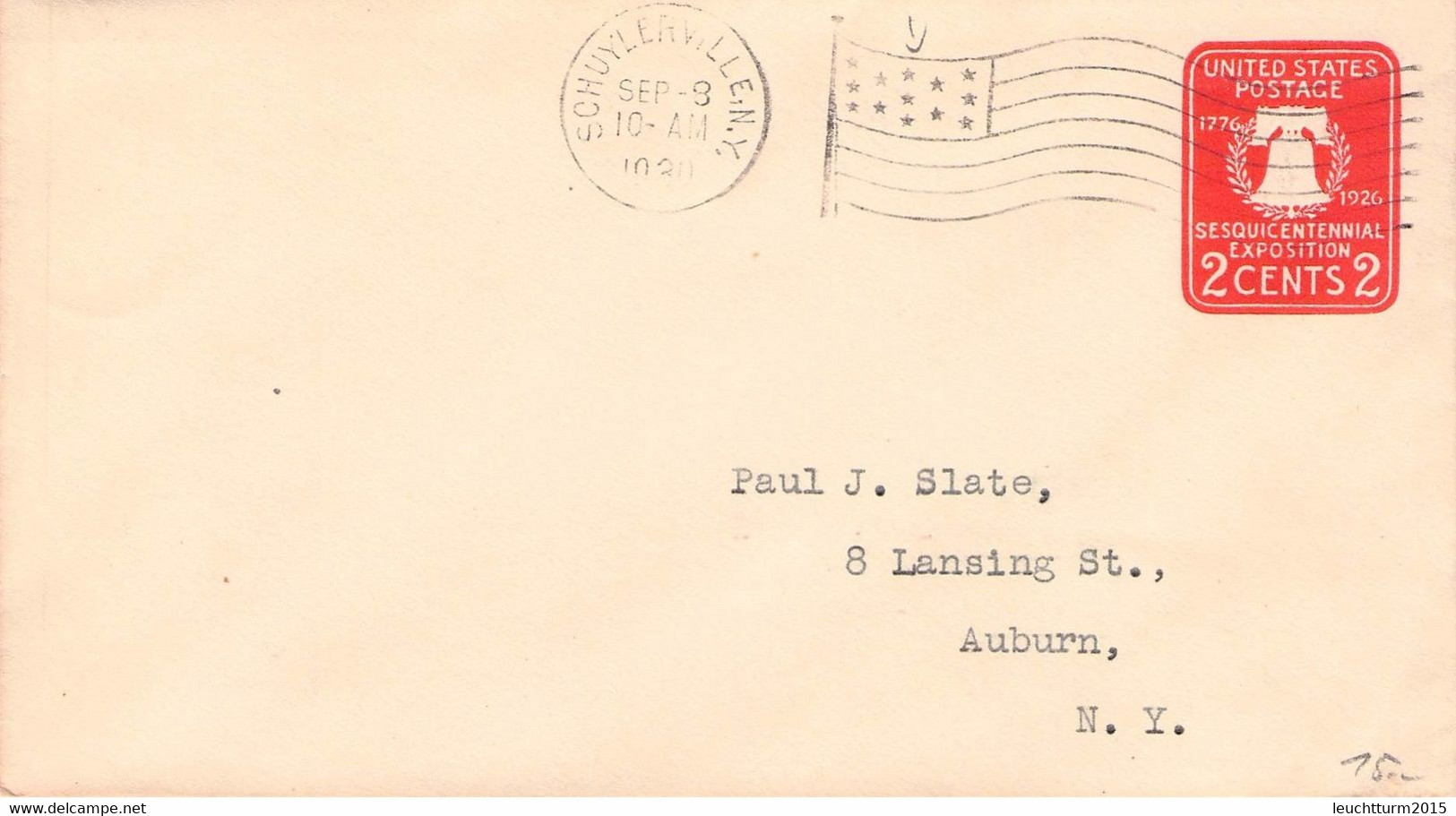 USA - ENVELOPE 2c SESQUICENTENNIAL EXPOSITION SCHUYLERVILLE - AUBURN 1930 //ak974 - 1921-40